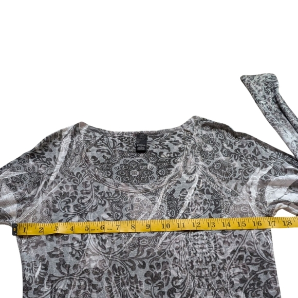 prAna Rapture Top Women S Cotton Blend Semi Sheer Grey White Y2K Shabby Fairy - Picture 13 of 15